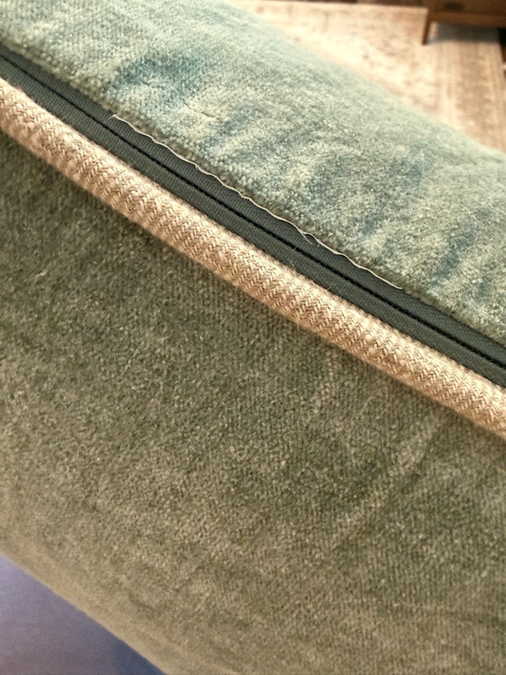 Heirloom Velvet Lumbar Pillow in Bay Green - Picture 7 of 9